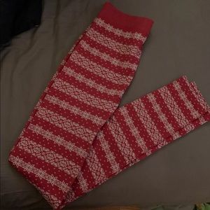 Pink Rose Fleece Leggings